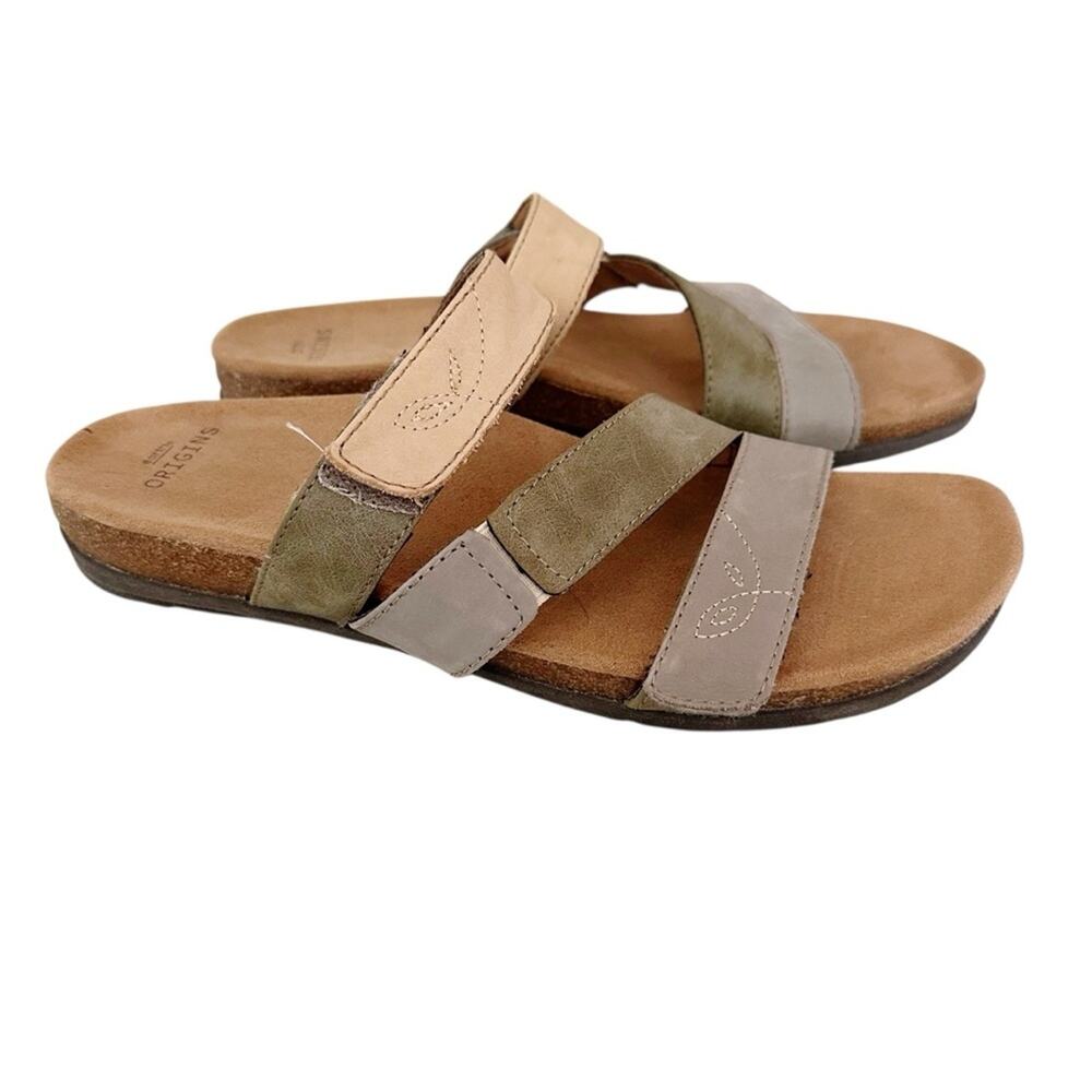 Earth Origins ‘Ohana’ Casual Slide Comfort Sandals Suede Earth Tones Beige 9.5